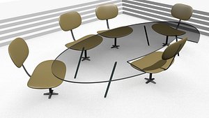3D table chairs meeting room model