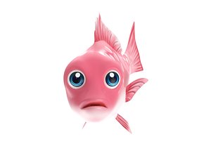Red snapper animated fish low poly toon