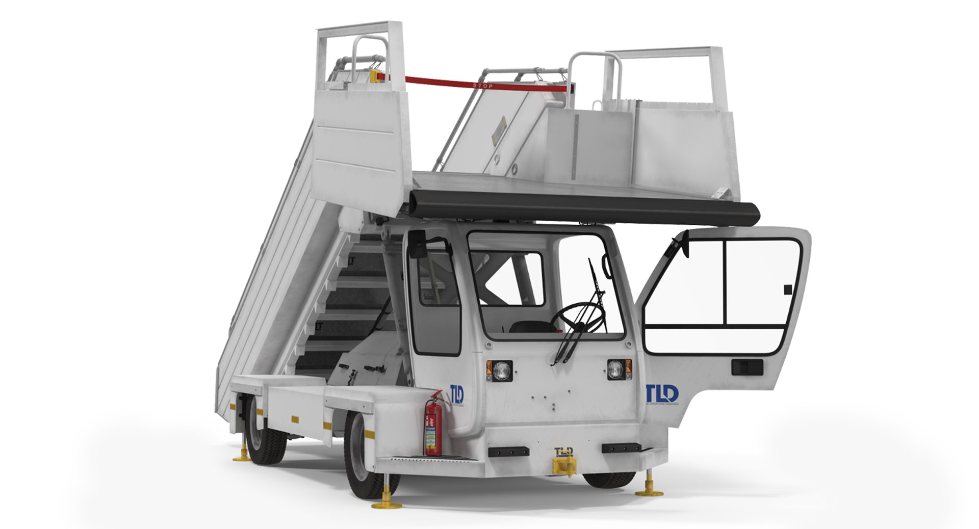 Passenger Boarding Stairs Car TLD ABS 580 Rigged 3D model preview