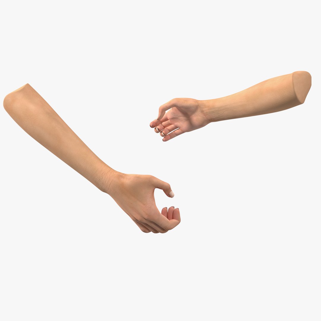 Handshake Female Hand Rigged for Maya 3D model preview