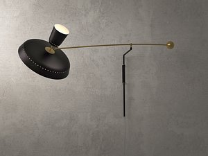 3D french balancier wall lamp model