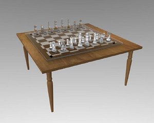 3d glass chess board model