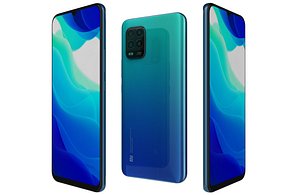 Xiaomi Mi 10 Lite Aurora Blue Low Poly 3D model