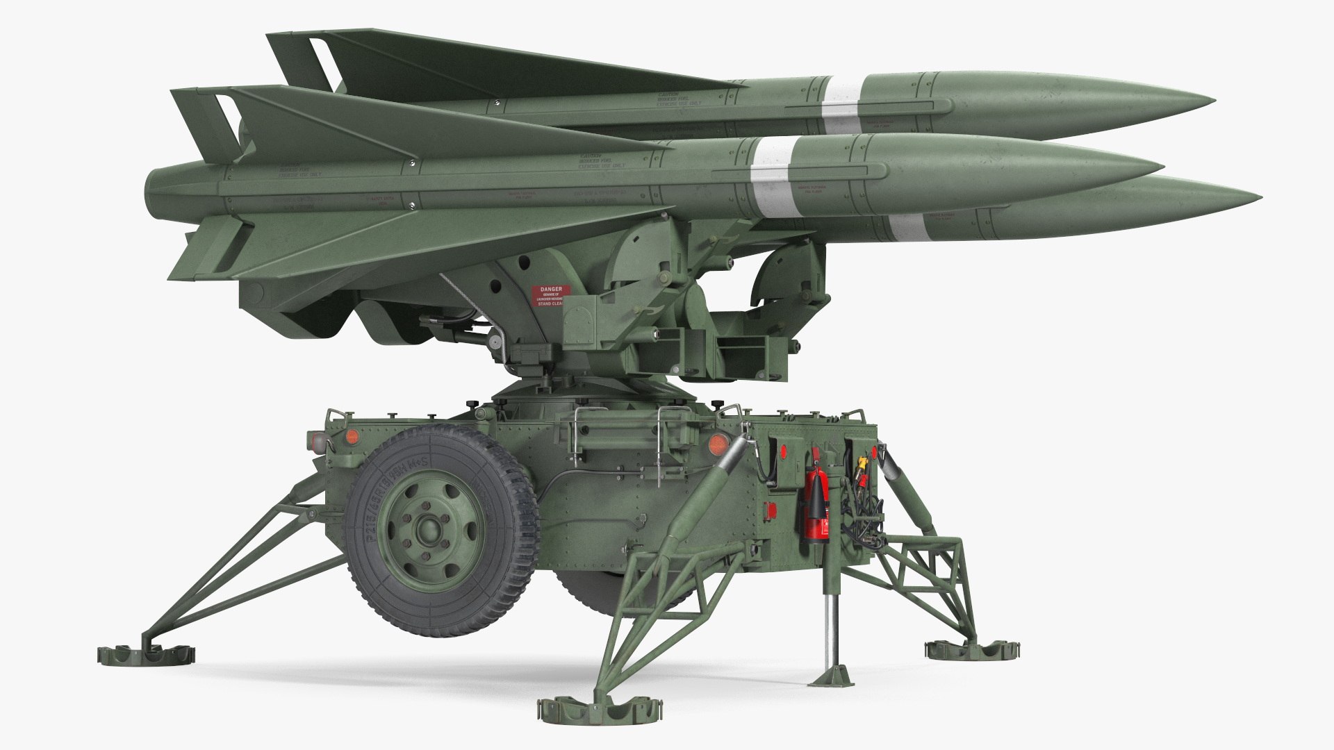 MIM-23 HAWK Light Green Rigged 3D model preview