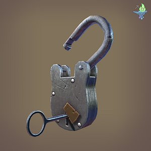 lock padlock 3D model