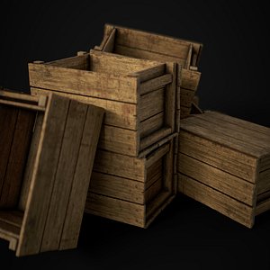 3D wooden crate model