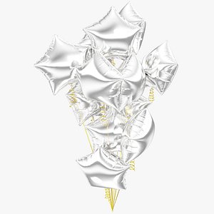 Helium Star Balloons Bouquet Silver V1