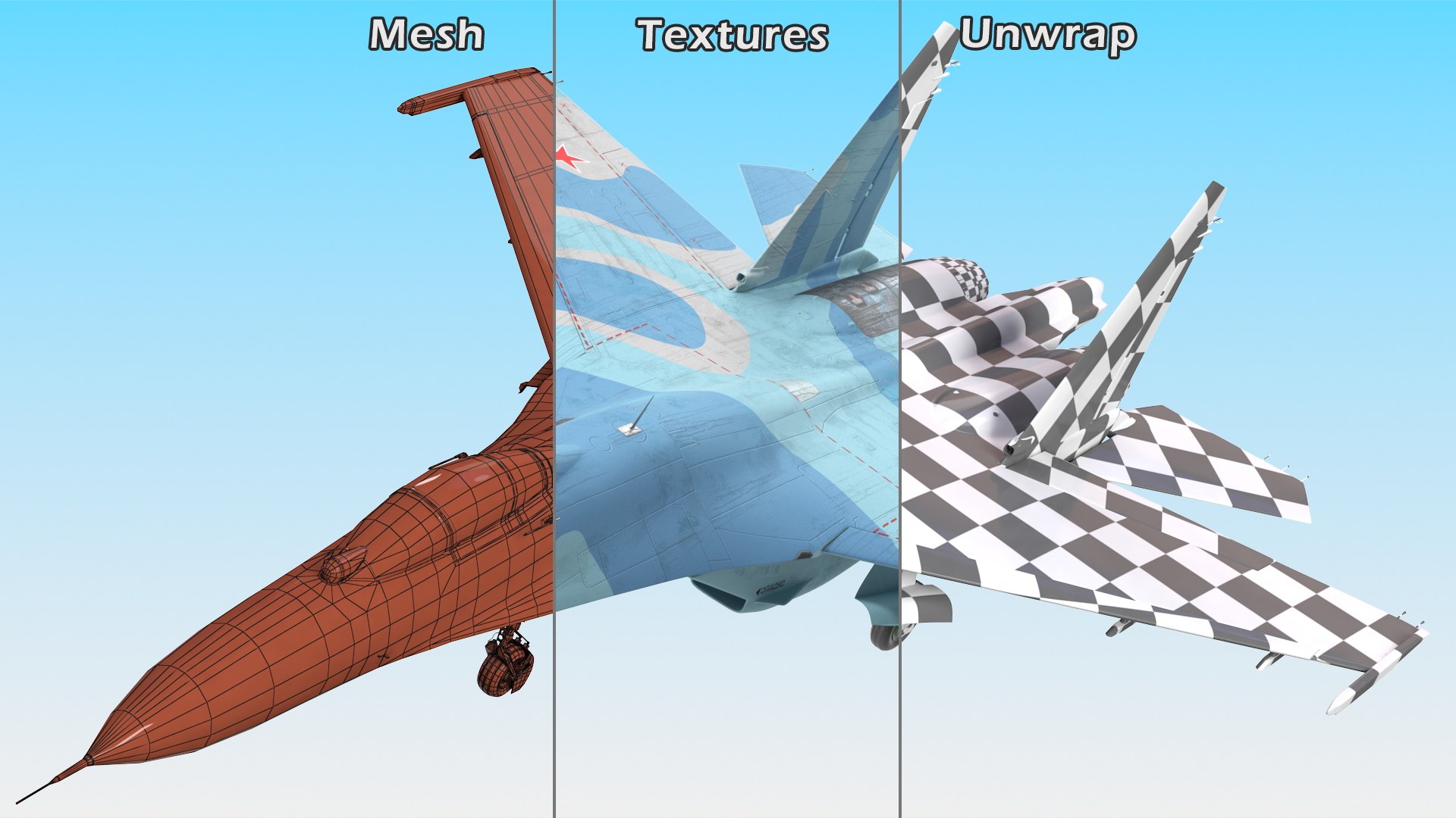 3D Sukhoi Su-27 Flanker Russian Fighter Aircraft model https://p.turbosquid.com/ts-thumb/kQ/j72NaH/9Q/sukhoisu27flankerrussianfighteraircraftvray3dmodel018/jpg/1666901990/1920x1080/fit_q87/1ab2801adabdb1a431c8fbb8b8a96b416b9e75a9/sukhoisu27flankerrussianfighteraircraftvray3dmodel018.jpg