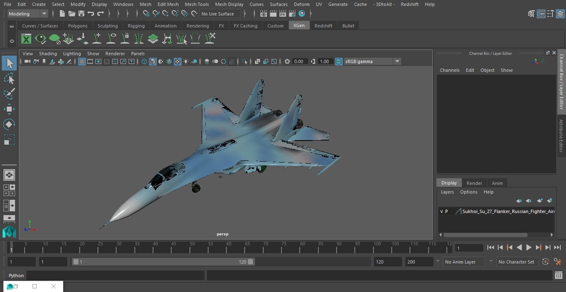 3D Sukhoi Su-27 Flanker Russian Fighter Aircraft model https://p.turbosquid.com/ts-thumb/kQ/j72NaH/Ex/sukhoisu27flankerrussianfighteraircraftvray3dmodel025/jpg/1666902015/1920x1080/fit_q87/ea5143a5d352db2e6a07ed15ed9113386e807a10/sukhoisu27flankerrussianfighteraircraftvray3dmodel025.jpg