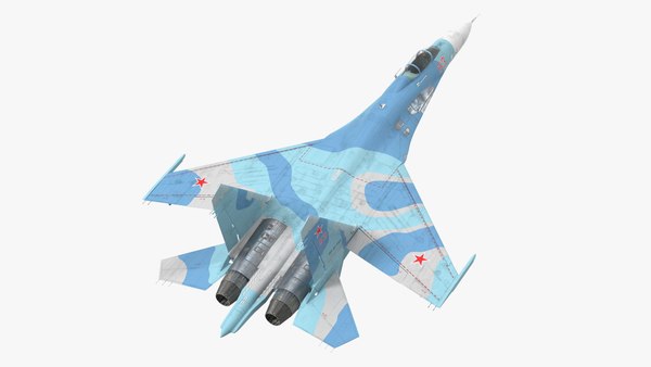 Sukhoi Su-27 Flanker Russisches Kampfflugzeug 3D-Modell