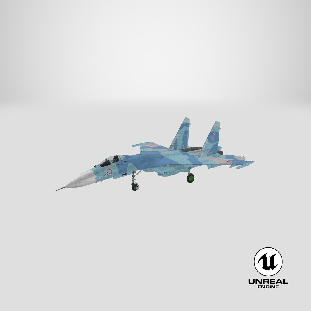 3D Sukhoi Su-27 Flanker Russian Fighter Aircraft model https://p.turbosquid.com/ts-thumb/kQ/j72NaH/pD/stemcell_unreal_render/png/1684244336/1920x1080/fit_q87/22d4932b55677a25cca8c8c2d8223cf82be4dd18/stemcell_unreal_render.jpg