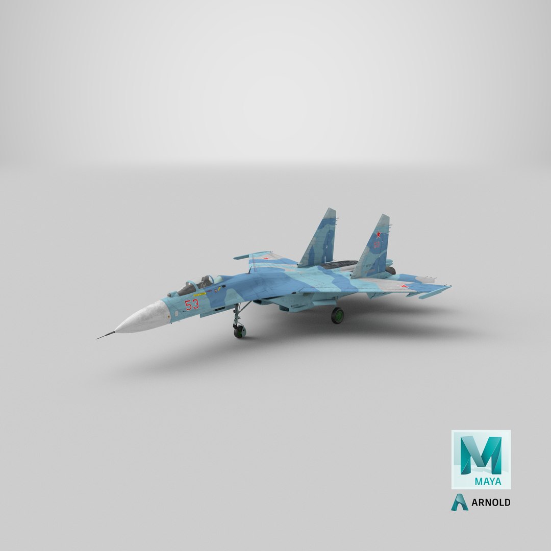 3D Sukhoi Su-27 Flanker Russian Fighter Aircraft model https://p.turbosquid.com/ts-thumb/kQ/j72NaH/pX/stemcell_maya_arnold_render/png/1684244330/1920x1080/fit_q87/b7f3ef0ef109ebecca5053b8a0549967efae9f01/stemcell_maya_arnold_render.jpg