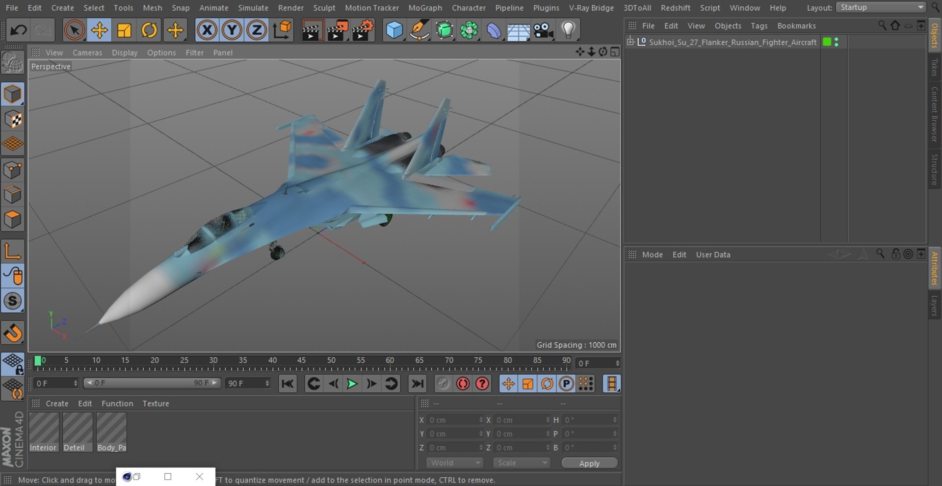 3D Sukhoi Su-27 Flanker Russian Fighter Aircraft model https://p.turbosquid.com/ts-thumb/kQ/j72NaH/uJ/sukhoisu27flankerrussianfighteraircraftvray3dmodel026/jpg/1666902018/1920x1080/fit_q87/bb3d87a631bf35a46a4dff62b26d224cd3dd6f5e/sukhoisu27flankerrussianfighteraircraftvray3dmodel026.jpg