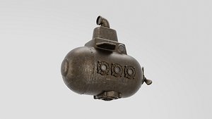 3D Steampunk submarine High poly 3D model