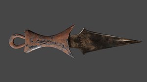 Western-African Bronze Dagger 3d model