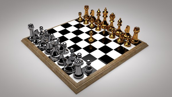 Jogo de tabuleiro de xadrez 3d