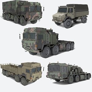 3D model 5 Military Vehicle Trucks