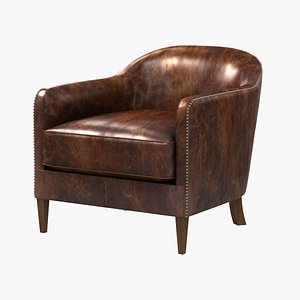 restoration hardware 1950S FRENCH TUXEDO LEATHER CLUB CHAIR
