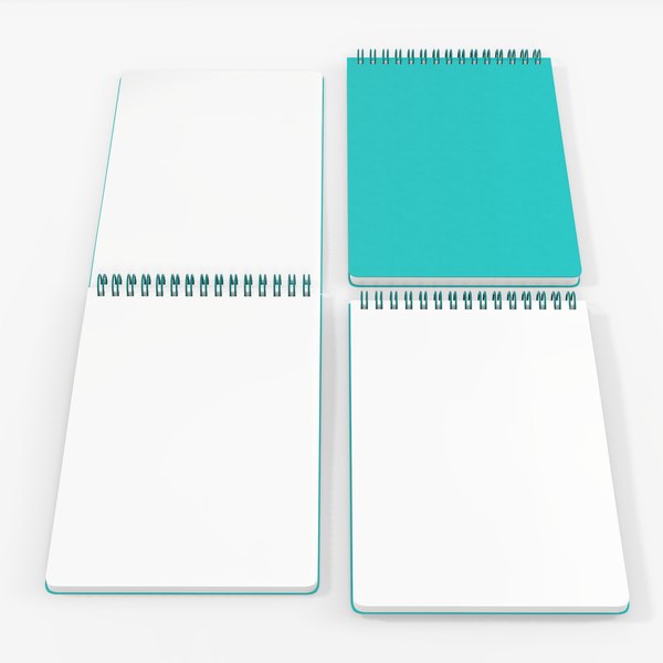 3D spiral sketchbook book model