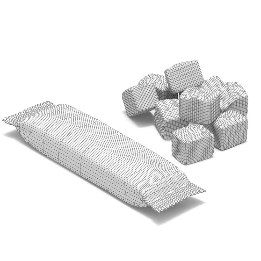 3d Model Snickers Candy Bar Pieces