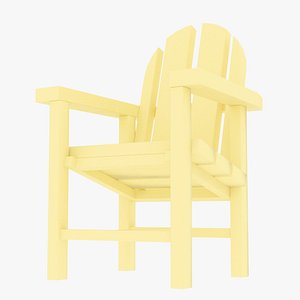 3D beach plastic chair model