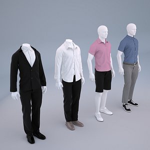 mannequin men cloth shop 3D model