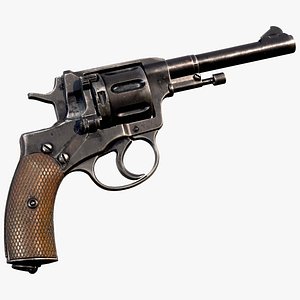 Nagant M1895 Revolver-With LODs and 8k Texture Set Low-poly 3D model