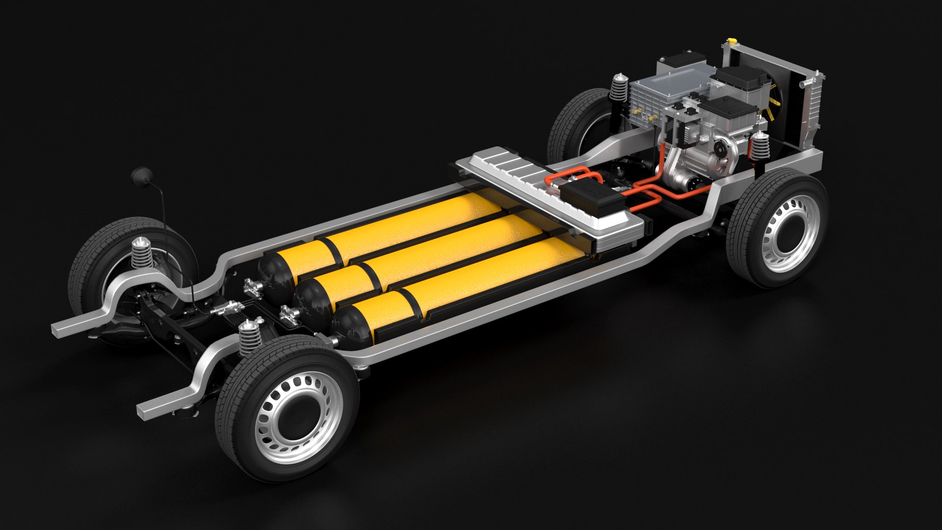 Hydrogen Fuel Cell Van Chassis 3D - TurboSquid 1786760