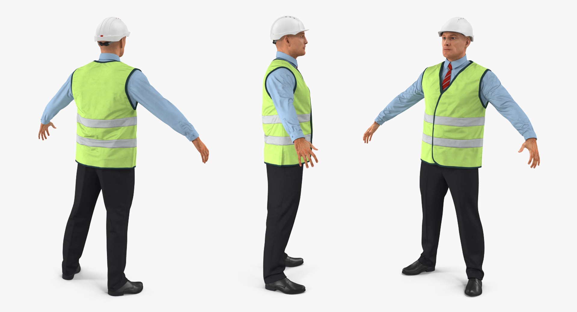 3d model construction architect yellow safety