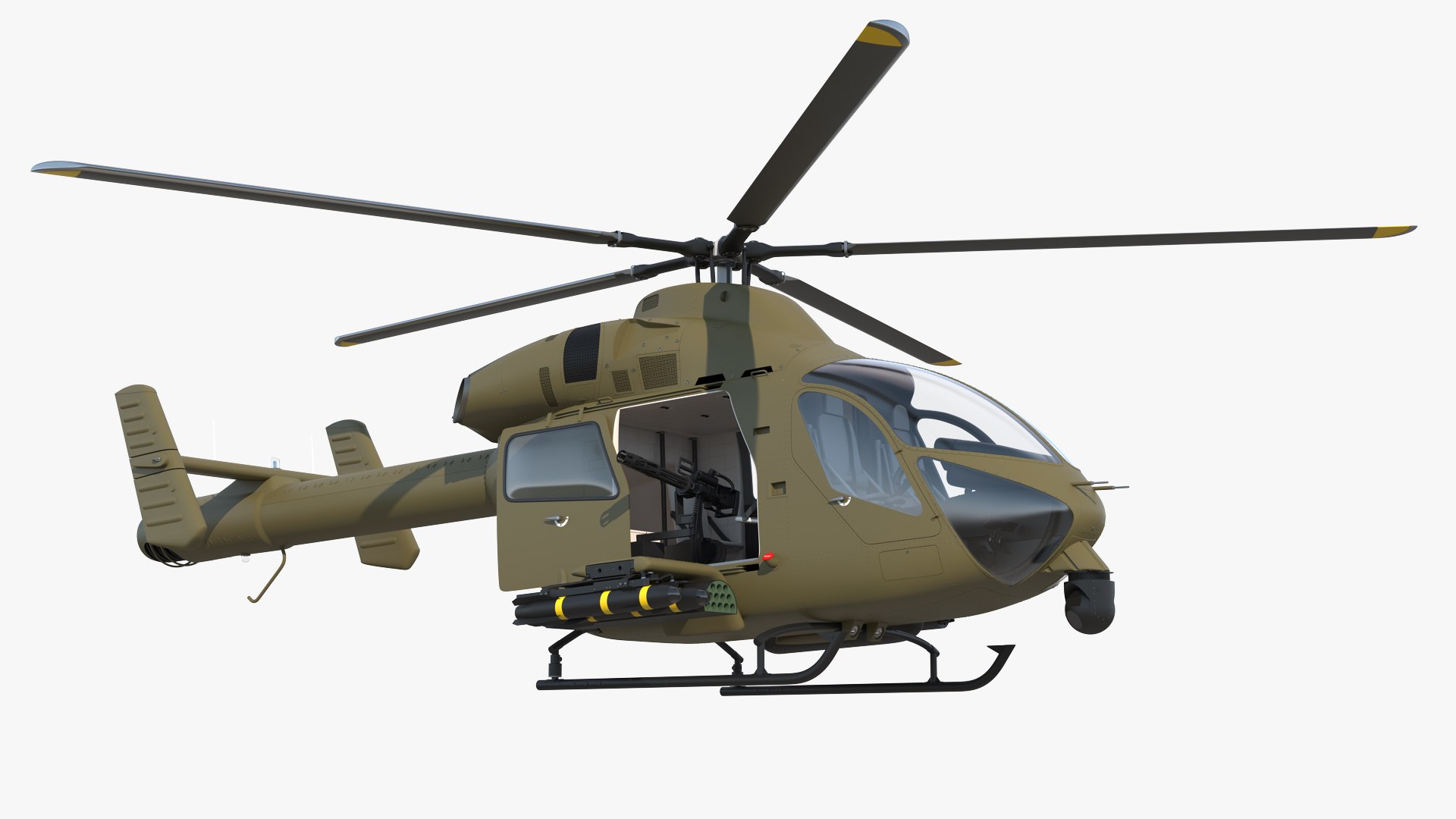 Attack Helicopter Rigged 3D model preview