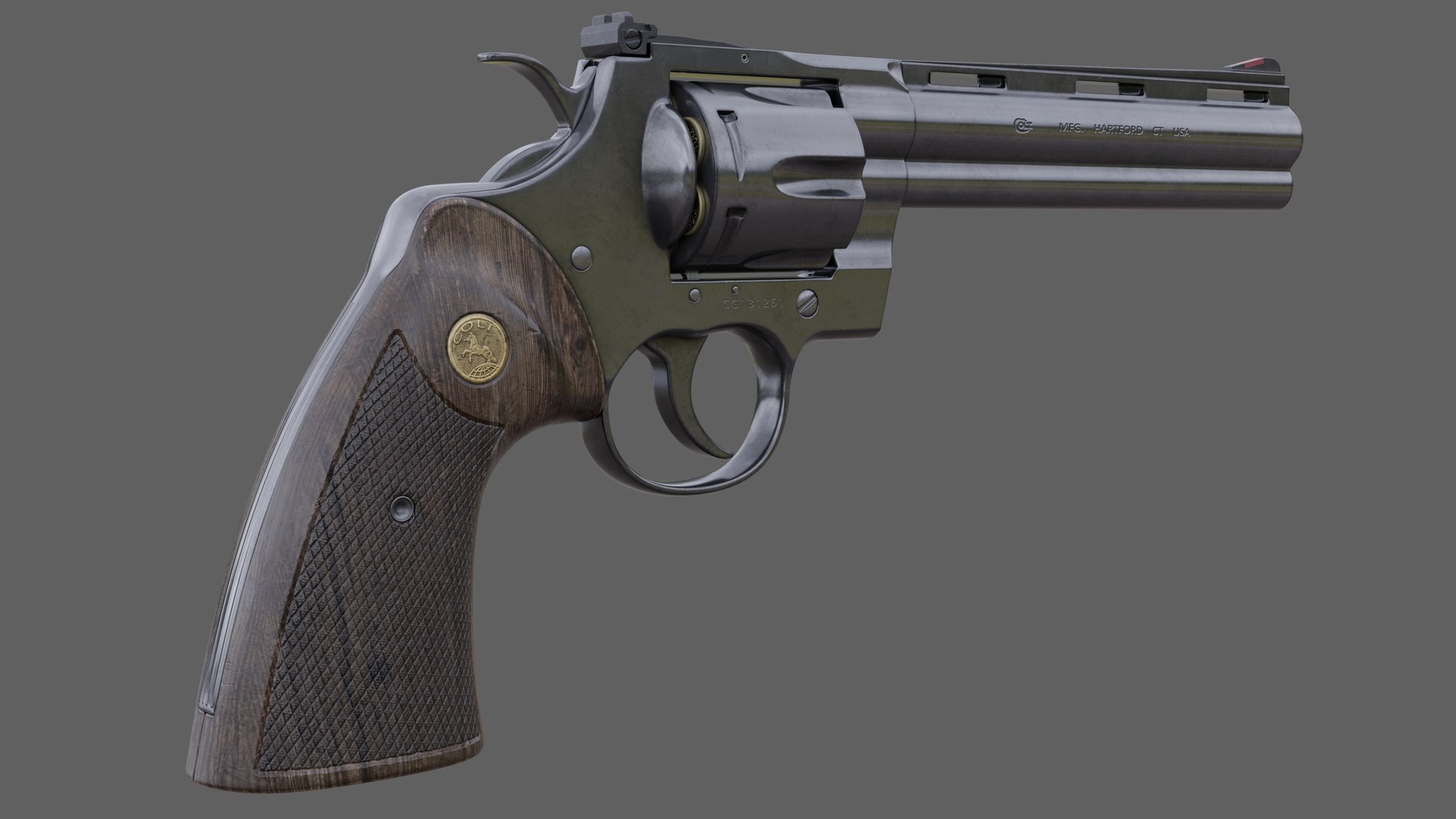 3D Colt Python 357 6 Inch Polished - TurboSquid 2035819