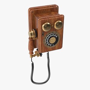 Antique Wall Mounted Rotary Telephone 3D model