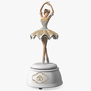 Ballerina Music Box White
