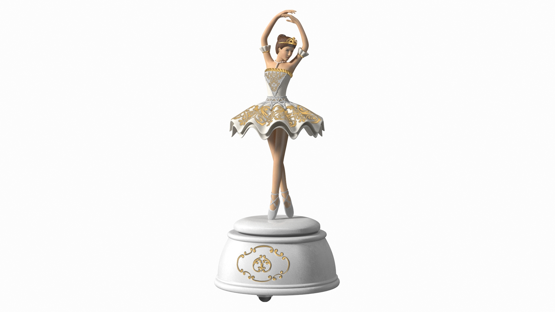 Ballerina Music Box White 3D model - TurboSquid 1870653