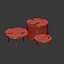 Set of coffee tables from the stump and slab