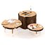 Set of coffee tables from the stump and slab