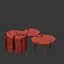 Set of coffee tables from the stump and slab