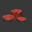 Set of coffee tables from the stump and slab