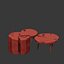 Set of coffee tables from the stump and slab