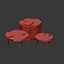 Set of coffee tables from the stump and slab