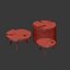 Set of coffee tables from the stump and slab