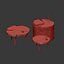 Set of coffee tables from the stump and slab