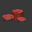 Set of coffee tables from the stump and slab
