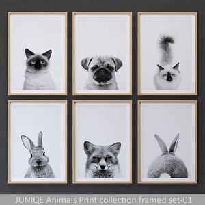 juniqe animals print framed model