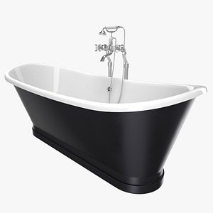 vintage bathtub madeira black 3D model