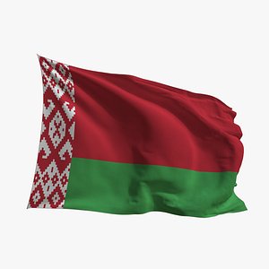 3D Realistic Animated Flag - Microtexture Rigged - Put your own texture - Def Belarus model