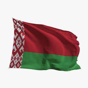 Realistic Animated Flag - Microtexture Rigged - Put your own texture - Def Belarus