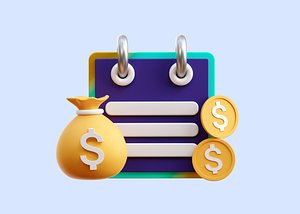 3D Investment Note Illustration 3D Icon Illustration