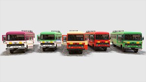 3D Indian ST Bus Collection of 5