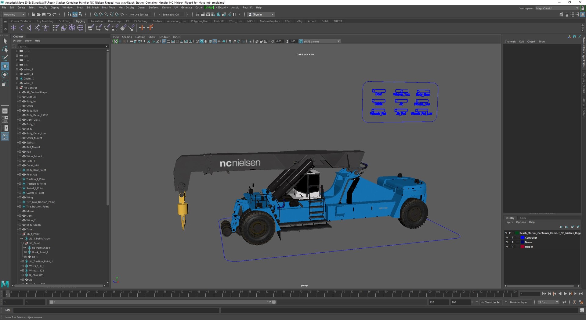 3D Reach Stacker Container Handler NC Nielsen Rigged For Maya ...